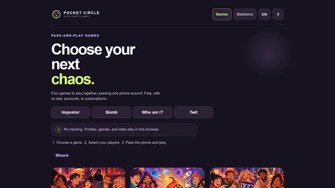 Pocket Circle: Party Games Without the App Store