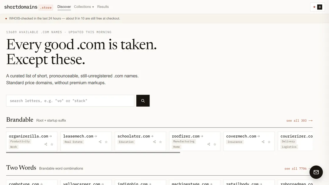 ShortDomains: Finding a Good .com Without the $3,000 Price Tag