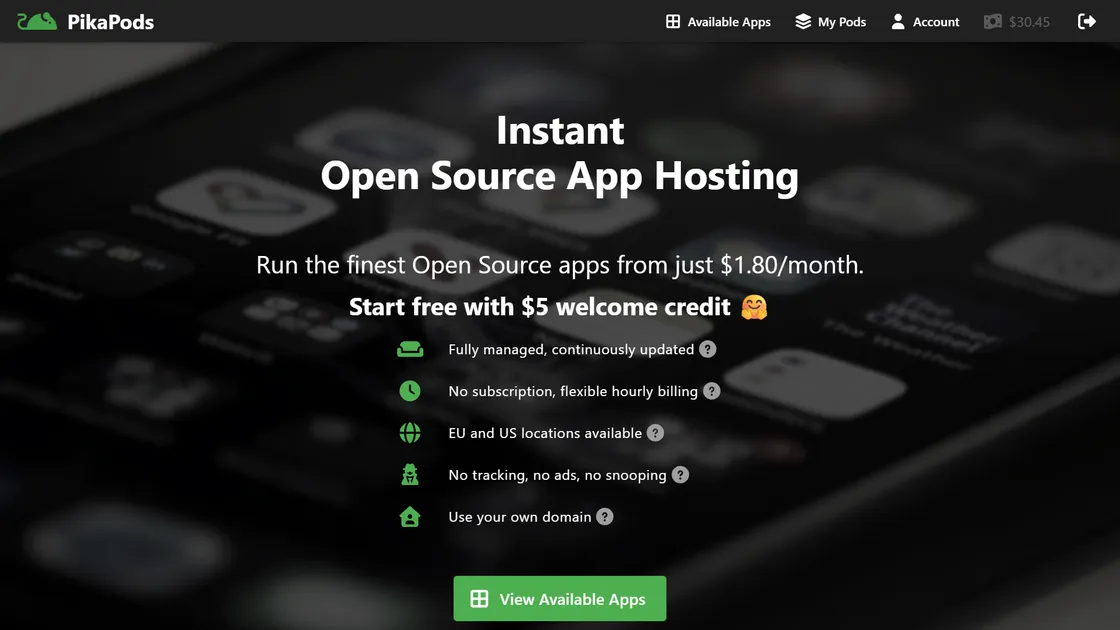 PikaPods: Self-Hosting Made Simple