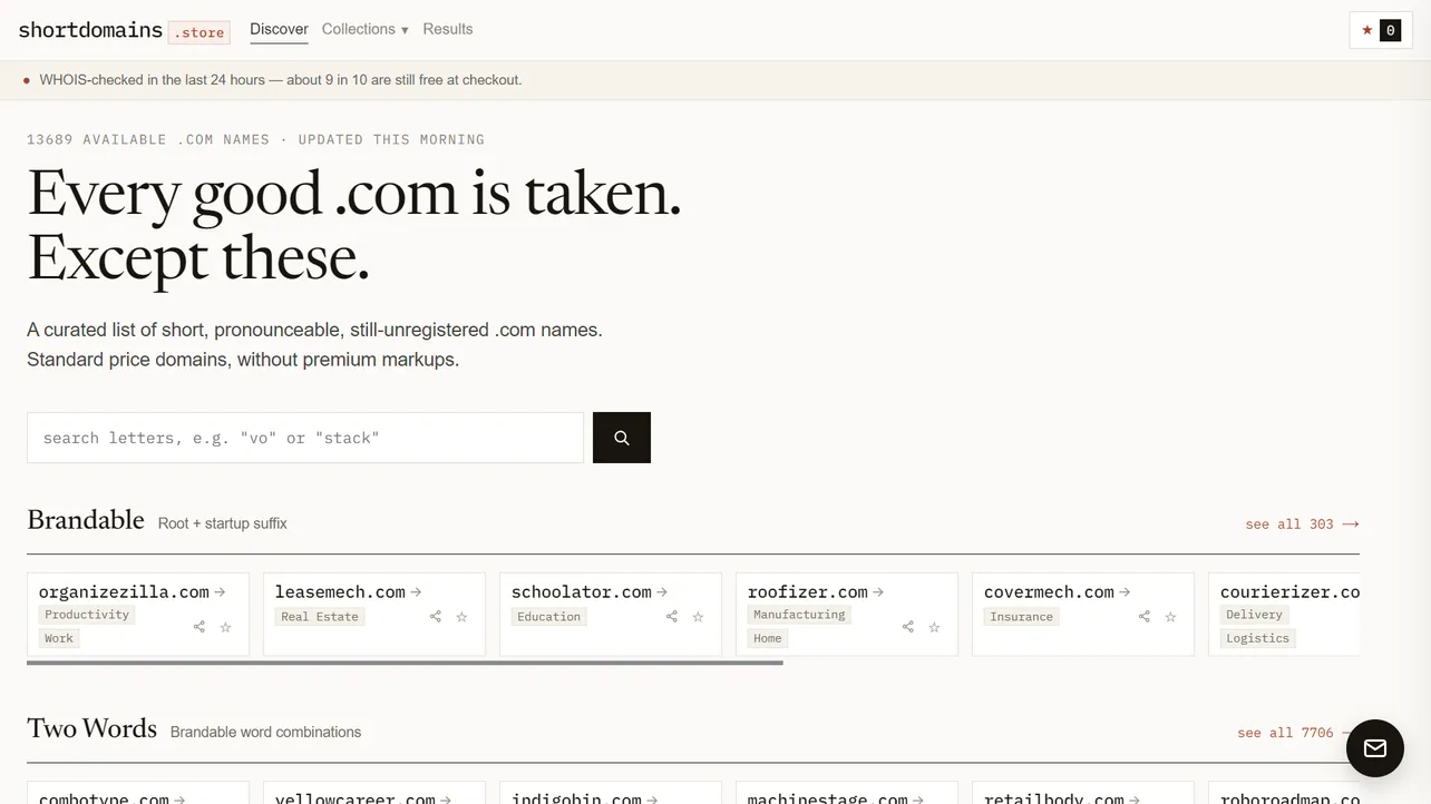 ShortDomains: Finding a Good .com Without the $3,000 Price Tag