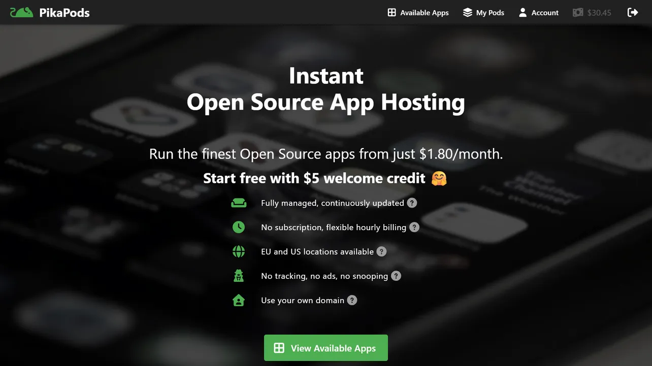 PikaPods: Self-Hosting Made Simple